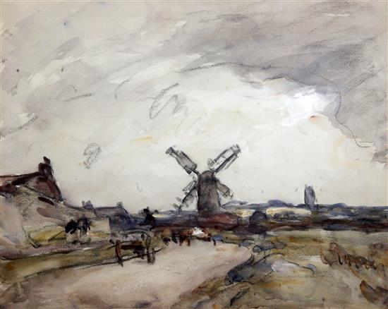 Fred Mayor (1865-1916) Norfolk landscape 15.5 x 19in.